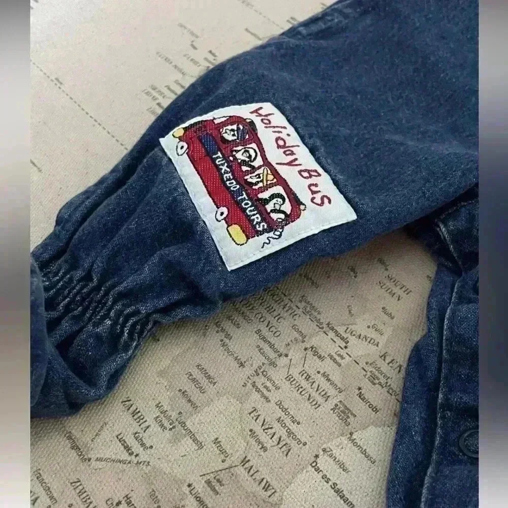 Vintage Oshkosh Overalls Footed Jean Denim Baby Size 3-6 Months USA Made